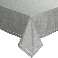 Obrus MEGI 140x180 cm popielaty lamówka