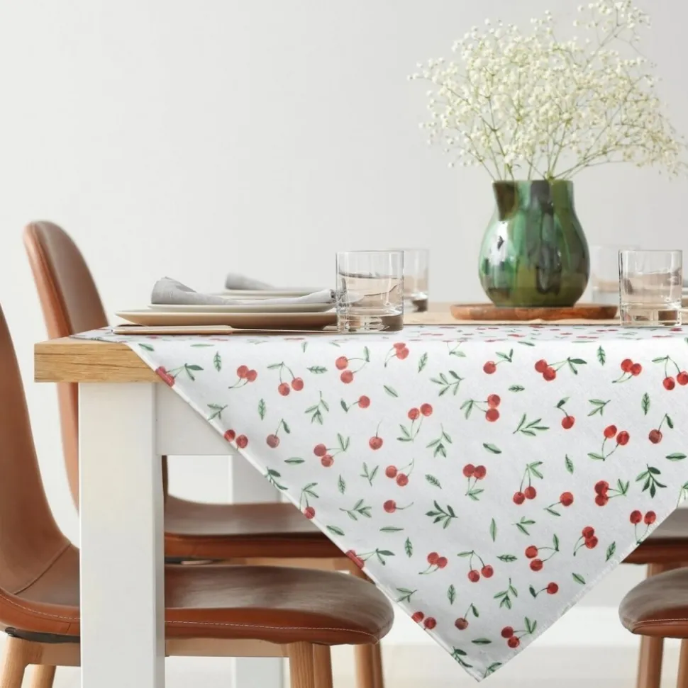 Obrus plamoodporny Cherry 85x85 cm biały