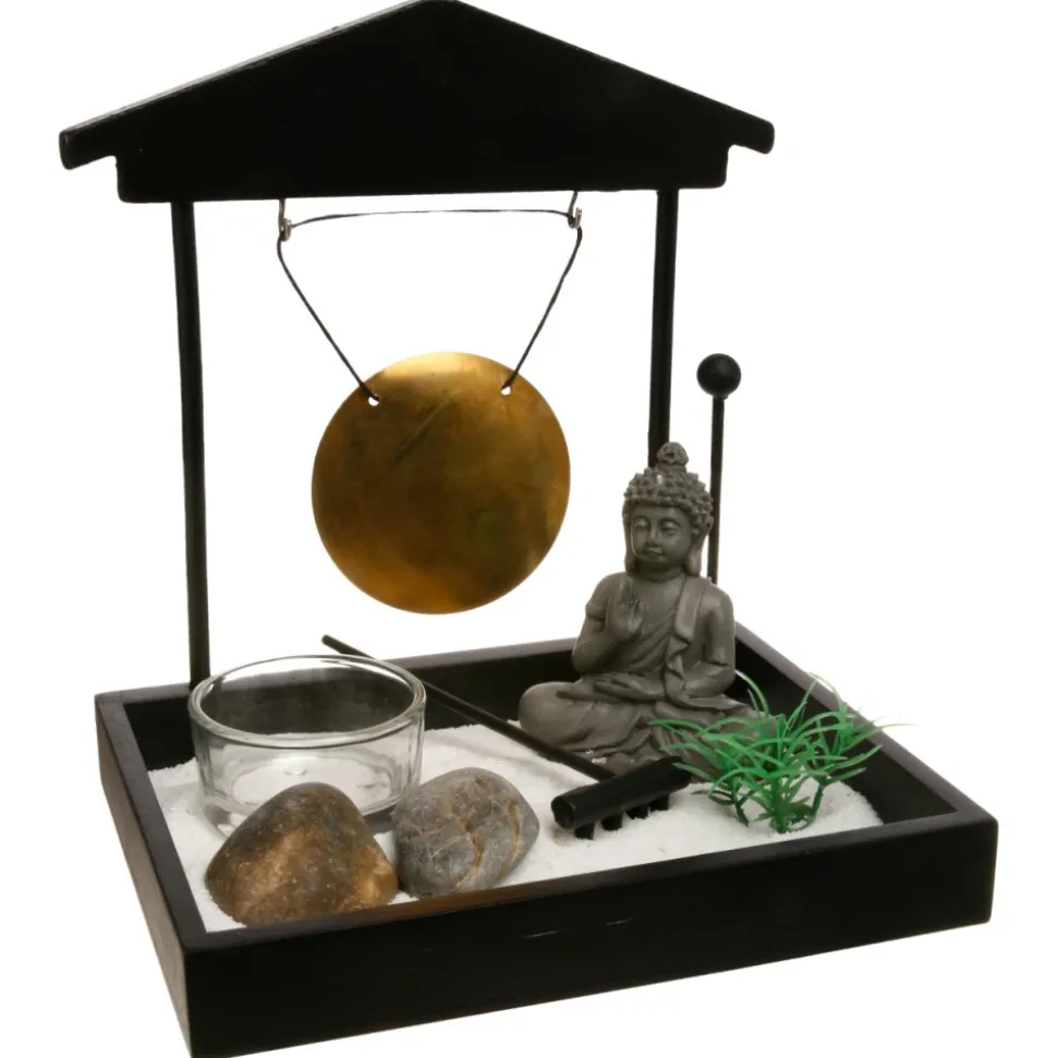 Ogród Zen z figurką Buddy 12x15 cm