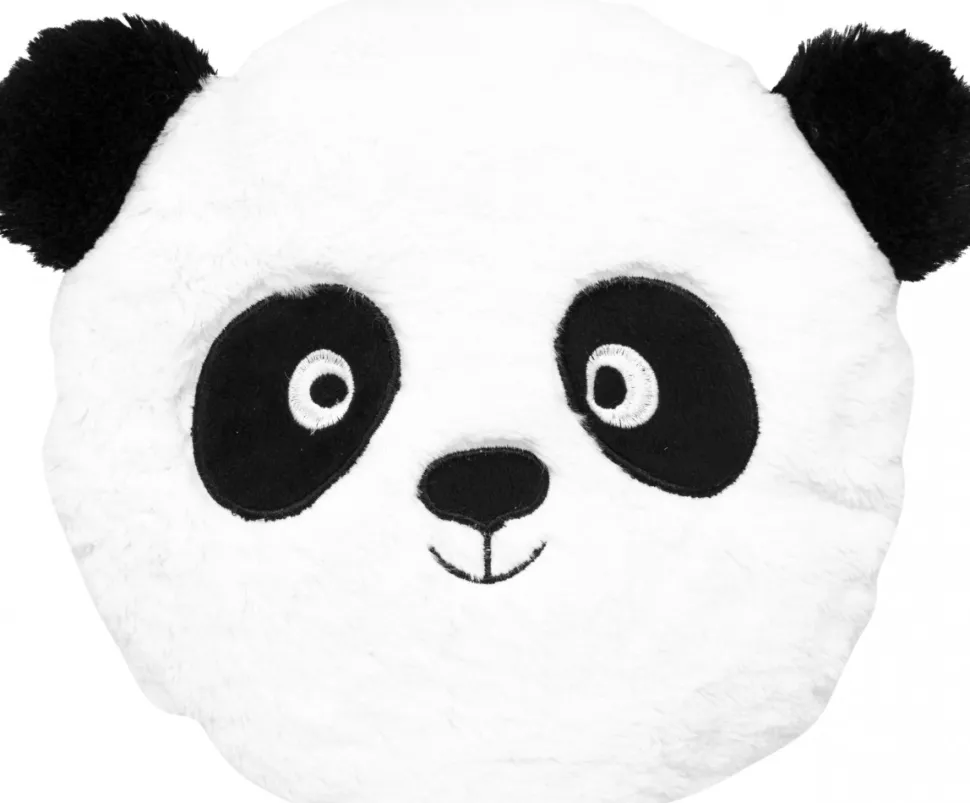 Okrągła biała poduszka Panda z uszami 3D