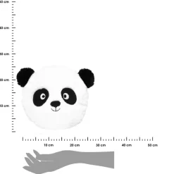 Okrągła biała poduszka Panda z uszami 3D