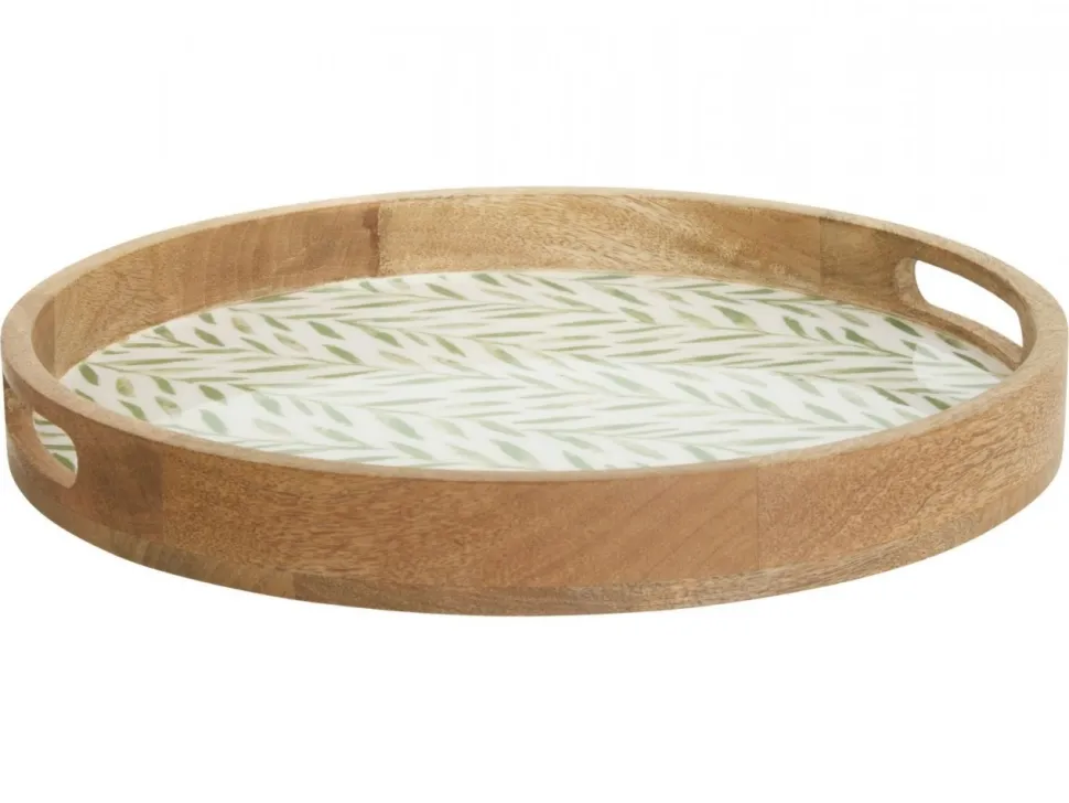 Okrągła taca 38 cm Inaya Olive Green