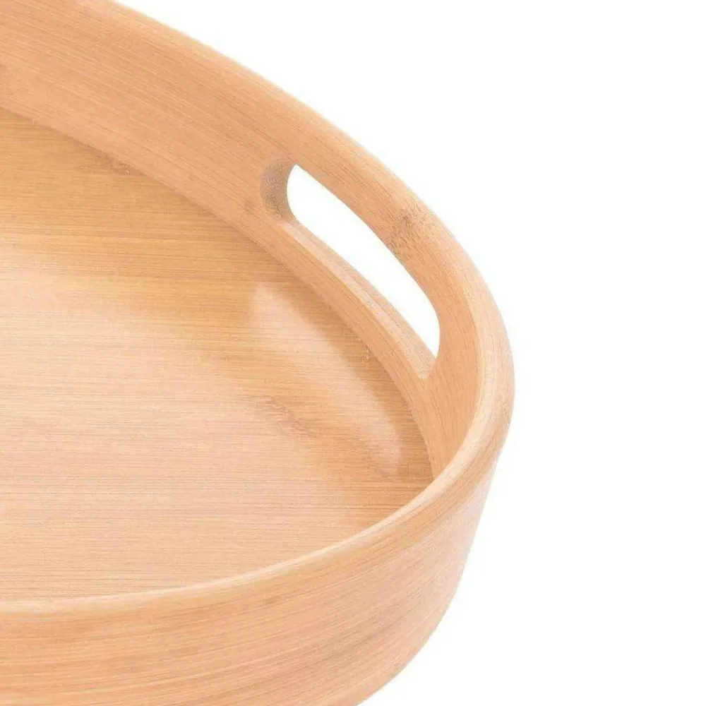 Okrągła taca bambusowa z rączkami 40 cm * Excellent Houseware New