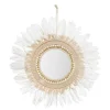 Okrągłe lustro ścienne boho 50cm białe * Atmosphera Sale