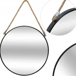 Okrągłe lustro ścienne na sznurze 38 cm * Atmosphera Outlet