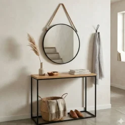 Okrągłe lustro ścienne na sznurze 38 cm * Atmosphera Outlet