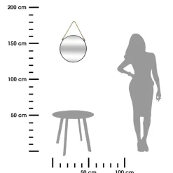 Okrągłe lustro ścienne na sznurze 38 cm * Atmosphera Outlet