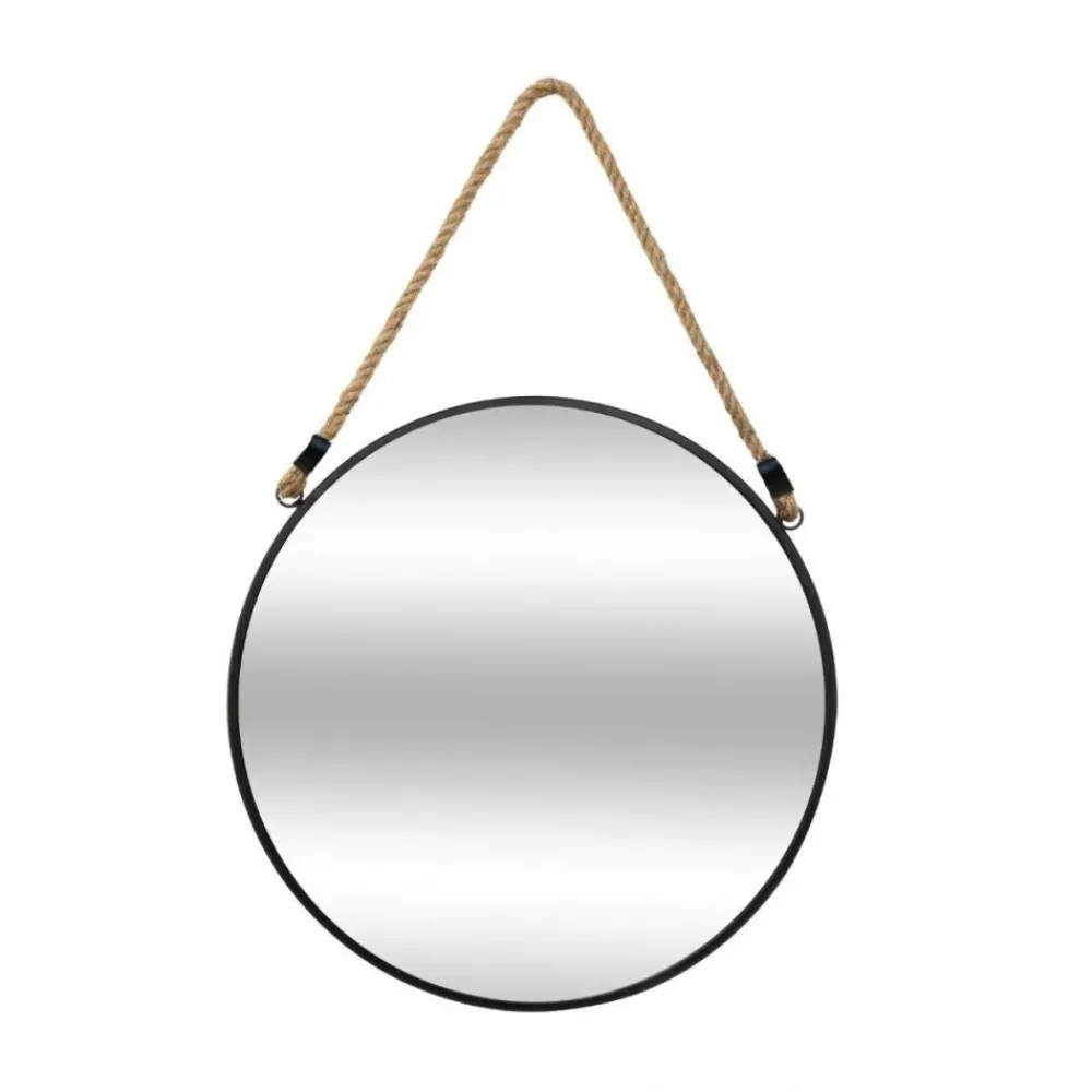 Okrągłe lustro ścienne na sznurze 38 cm * Atmosphera Outlet