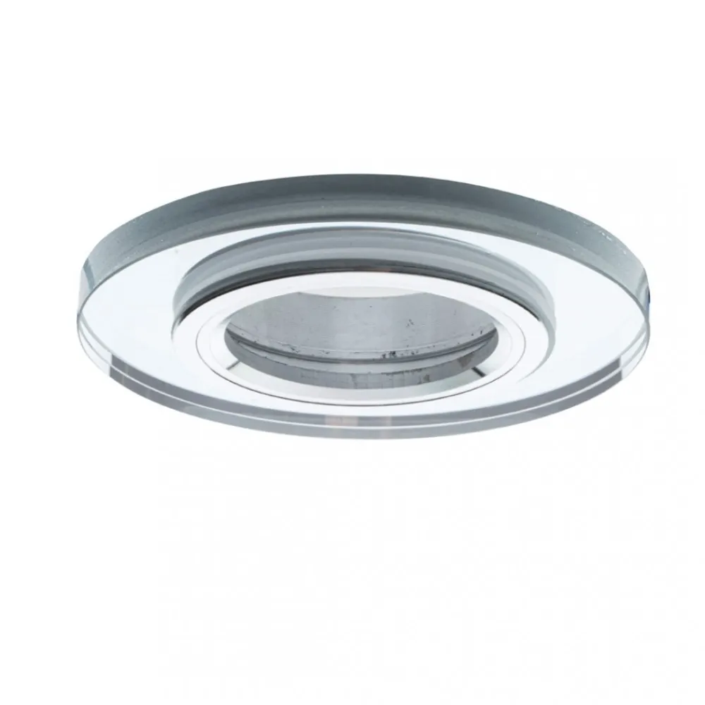 Okrągłe Oczko Sufitowe Podtynkowe Srebrne Szklane 1xGU10 9cm Bez Oprawki * Eko-light Discount