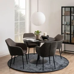 Okrągły czarny stół do jadalni Ibiza 110 cm