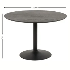 Okrągły czarny stół do jadalni Ibiza 110 cm