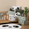 Okrągły dywan 100 cm biały Panda