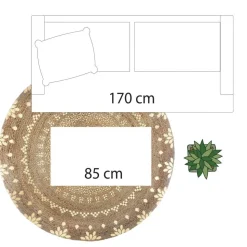 Okrągły dywan jutowy 115 cm