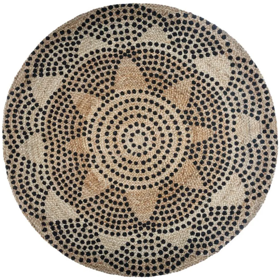 Okrągły dywan jutowy 120 cm wzór 2