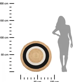 Okrągły dywan jutowy boho 90 cm