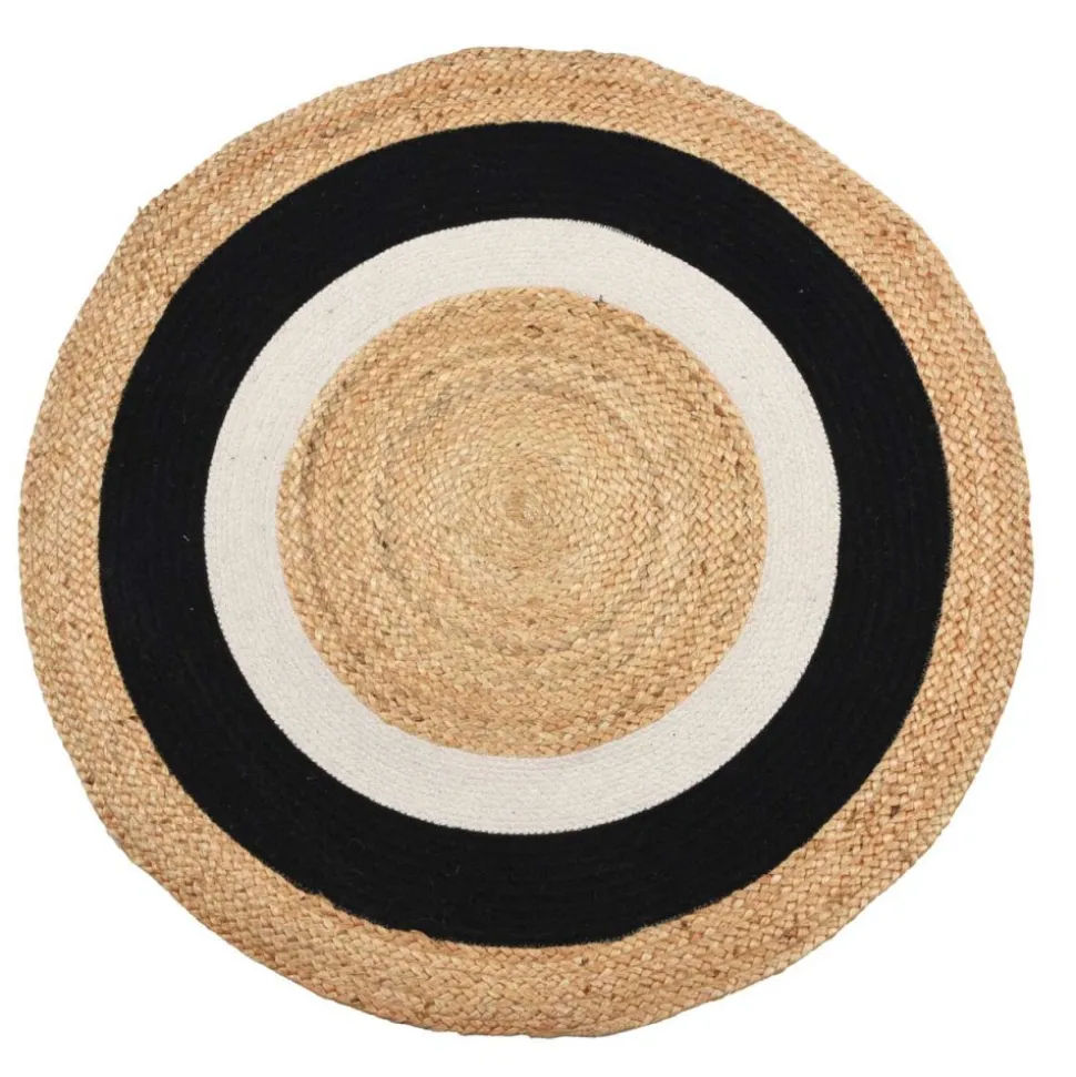 Okrągły dywan jutowy boho 90 cm