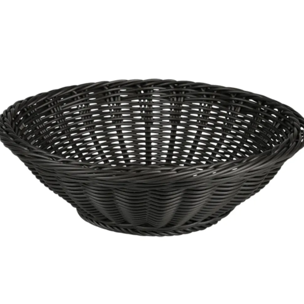 Okrągły pleciony koszyk na owoce i warzywa szary 29 cm