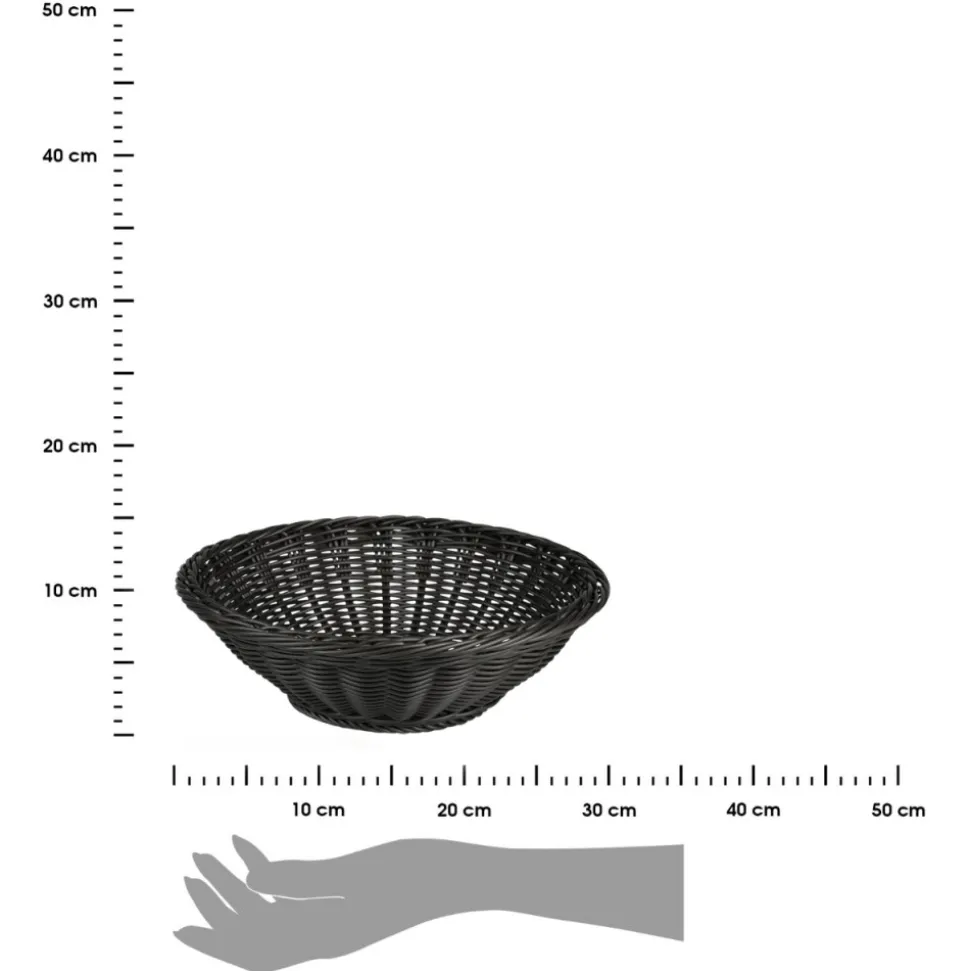 Okrągły pleciony koszyk na owoce i warzywa szary 29 cm