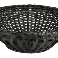 Okrągły pleciony koszyk na owoce i warzywa szary 29 cm