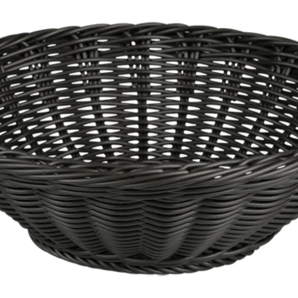 Okrągły pleciony koszyk na owoce i warzywa szary 29 cm
