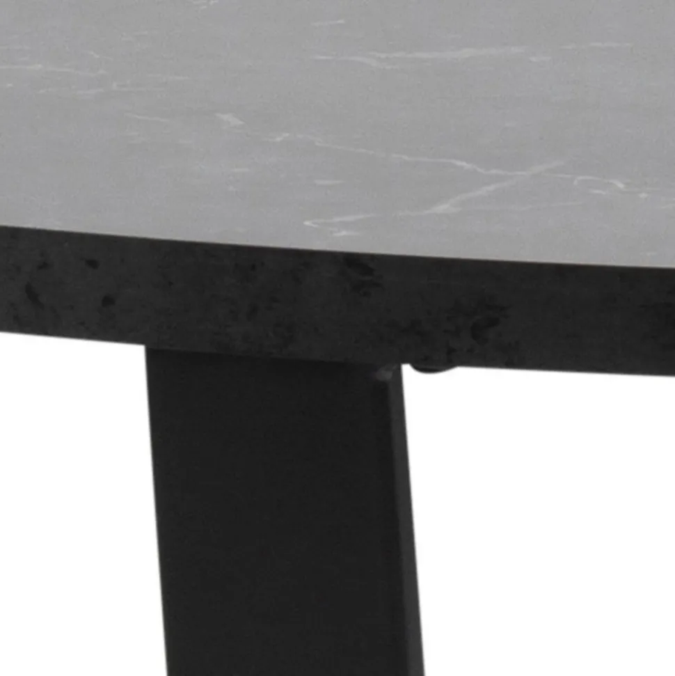 Okrągły stół do jadalni Amble czarny marmur 110 cm