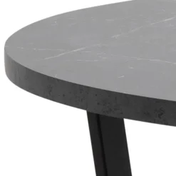 Okrągły stół do jadalni Amble czarny marmur 110 cm