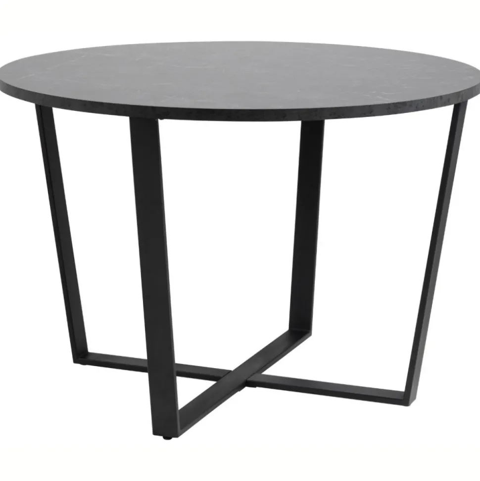 Okrągły stół do jadalni Amble czarny marmur 110 cm