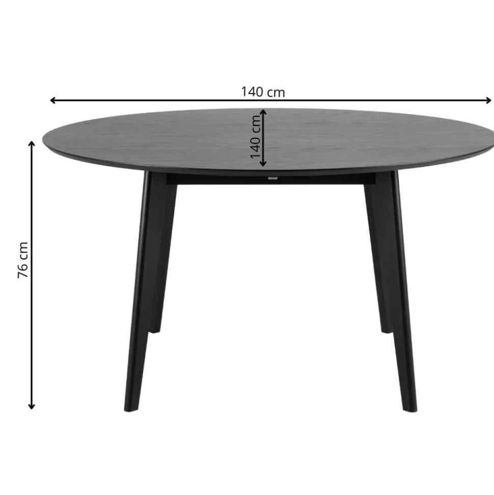Okrągły stół do jadalni Roxby 140 cm czarny