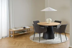 Okrągły stół do jadalni Soli 120 cm czarno-beżowy