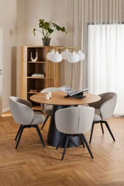 Okrągły stół do jadalni Soli 120 cm czarno-beżowy