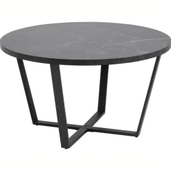 Okrągły stolik kawowy Amble czarny marmur 77 cm