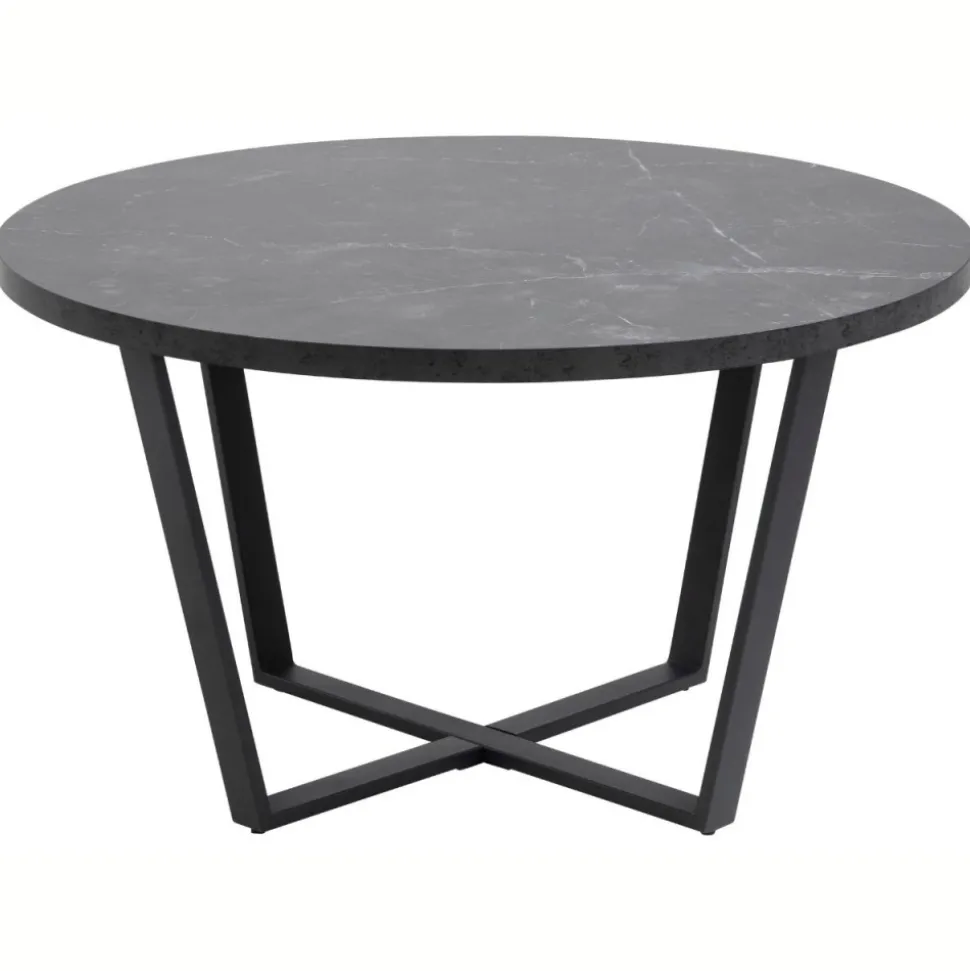 Okrągły stolik kawowy Amble czarny marmur 77 cm