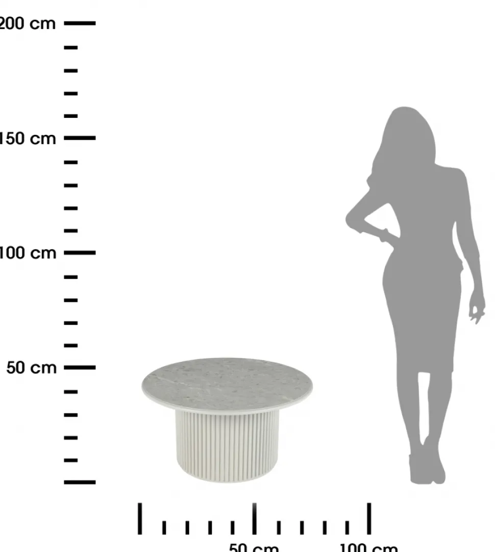Okrągły stolik kawowy ROMA 80cm szary