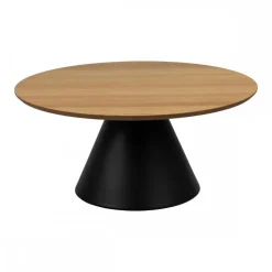 Okrągły stolik kawowy Soli 85 cm czarno-beżowy