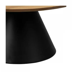Okrągły stolik kawowy Soli 85 cm czarno-beżowy