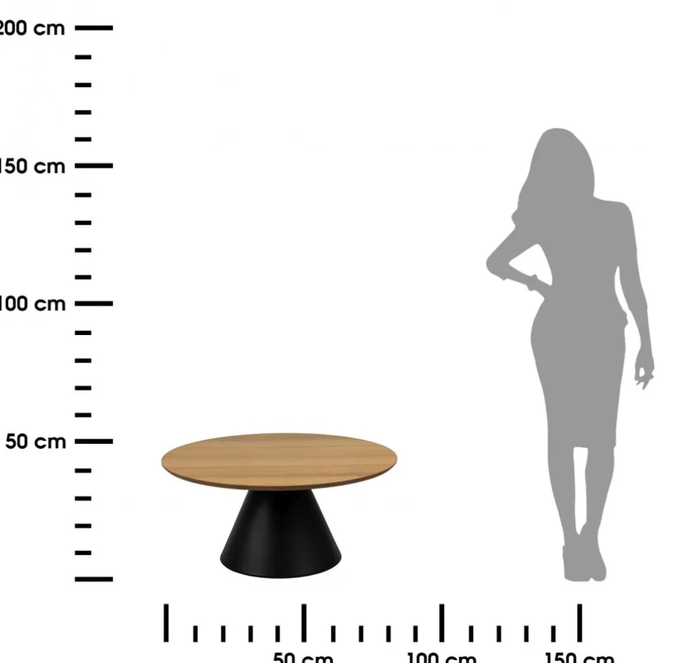 Okrągły stolik kawowy Soli 85 cm czarno-beżowy