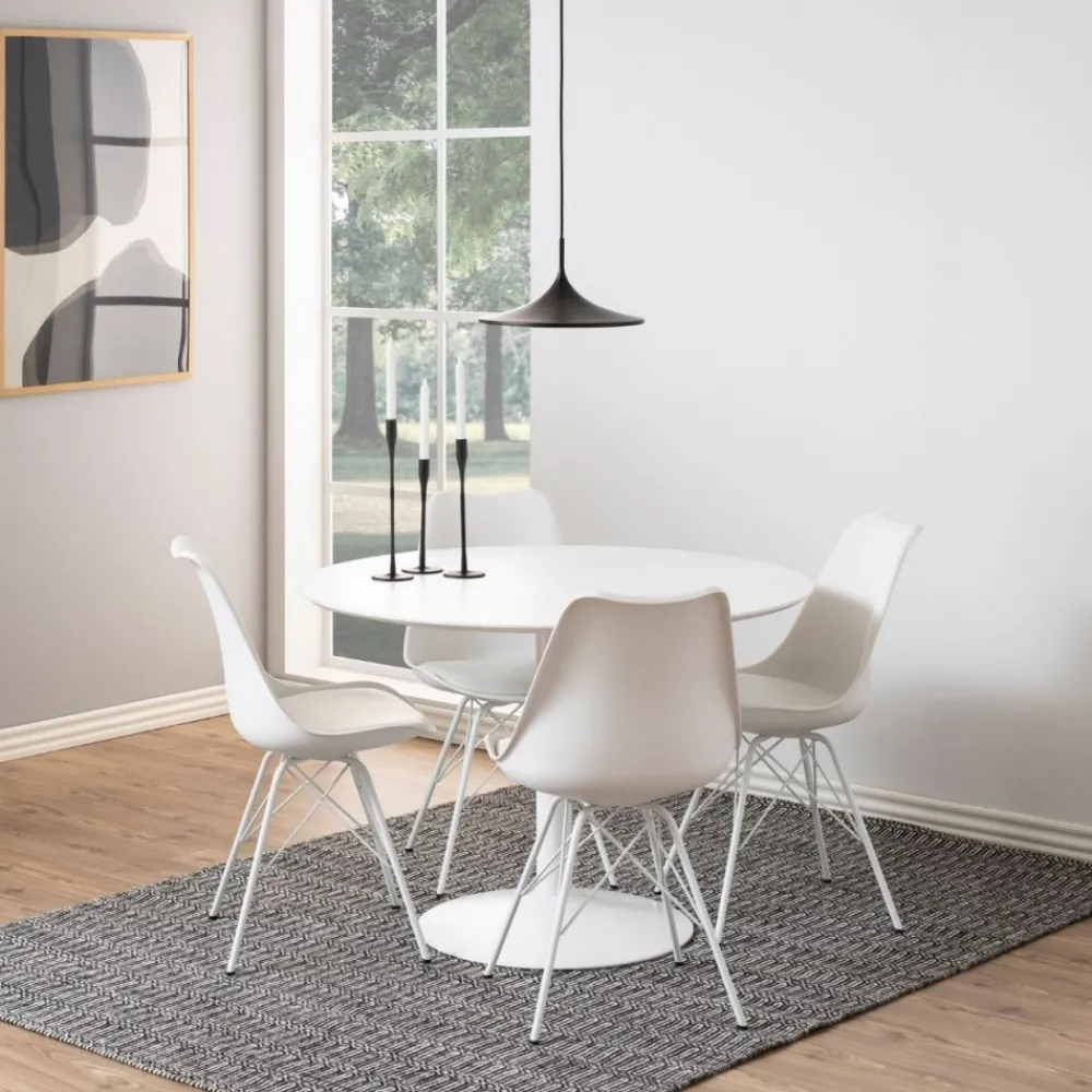 Okrągły biały stół do jadalni Ibiza 110 cm * Actona Outlet