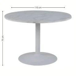 Okrągły biały stół marmurowy Tarifa 110 cm * Actona Best
