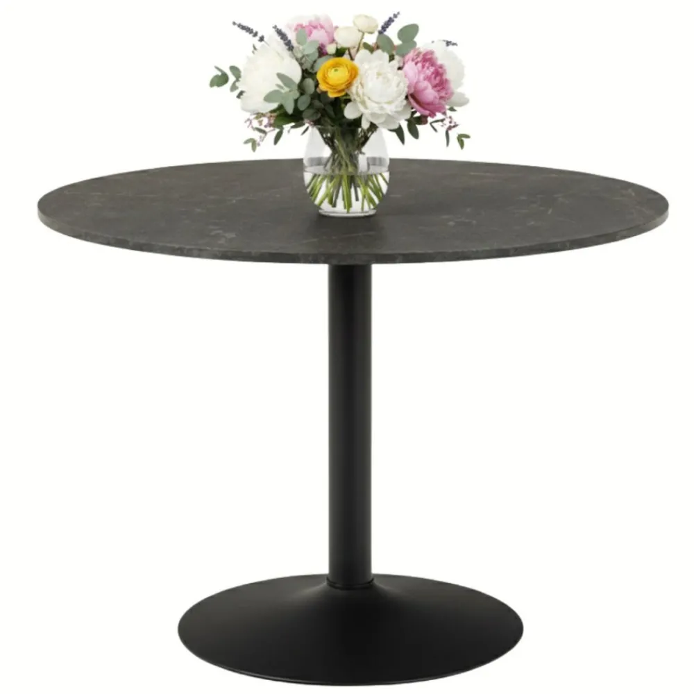 Okrągły czarny stół marmurowy Ibiza 110 cm * Actona Best