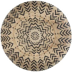 Okrągły dywan jutowy 120 cm wzór 1 * Atmosphera New