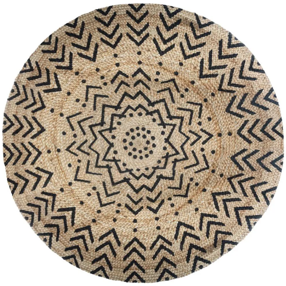 Okrągły dywan jutowy 120 cm wzór 1 * Atmosphera New