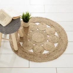 Okrągły dywan jutowy Lace 80 cm * Atmosphera New