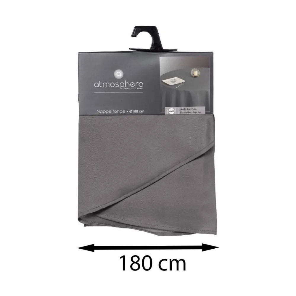 Okrągły obrus 180 cm szary * Atmosphera Clearance