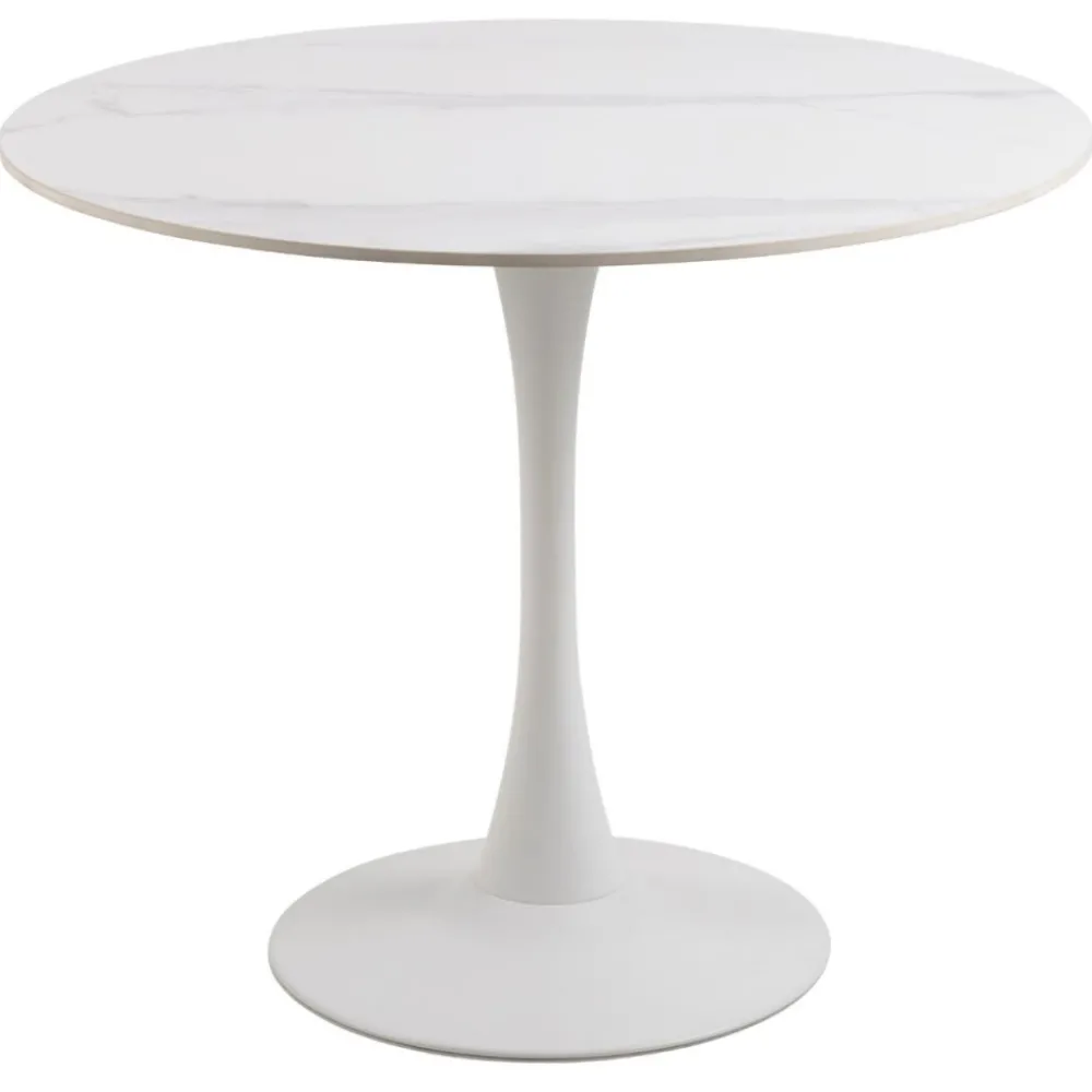 Okrągły stół ceramiczny blat 90 cm Malta biały * Actona Outlet