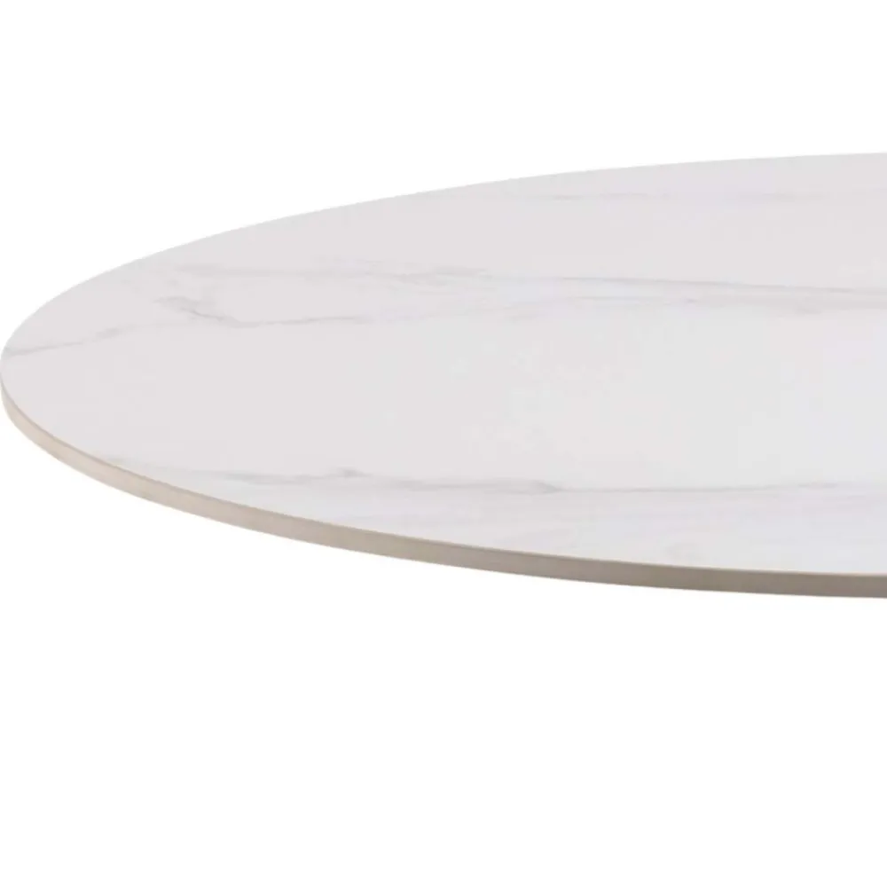 Okrągły stół ceramiczny blat 90 cm Malta biały * Actona Outlet