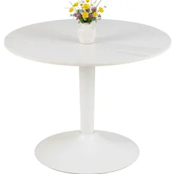 Okrągły stół ceramiczny blat 60 cm Malta biały * Actona Hot