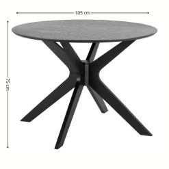 Okrągły stół do jadalni I_Duncan czarny 105 cm * Actona Outlet