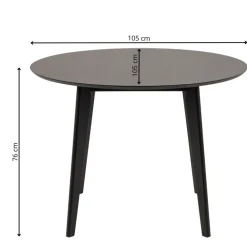 Okrągły stół do jadalni Roxby 105 cm czarny * Actona