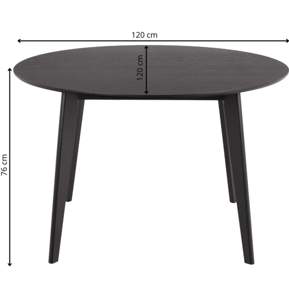 Okrągły stół do jadalni Roxby 120 cm czarny * Actona New