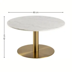 Okrągły stolik kawowy Corby biały marmur 80 cm * Actona Hot